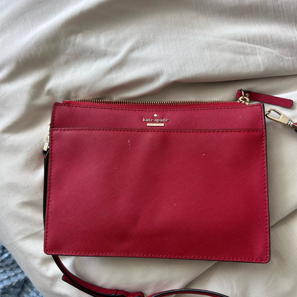 Kate Spade Red Clutch Wristlet Sleek Design